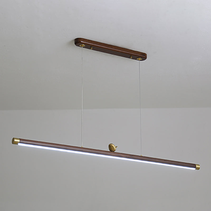 Contemporary Kitchen Pendant Light Linear Ceiling Pendant Light Wood 1 Light
