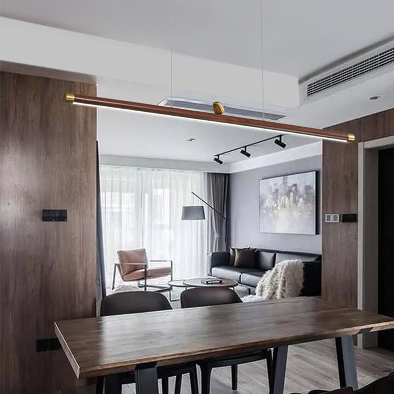 Contemporary Kitchen Pendant Light Linear Ceiling Pendant Light Wood 1 Light