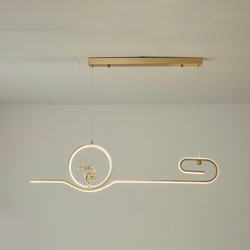 Zeitgenössische 2-leichte Anhängerleuchten Metall Lineare Anhängerleuchten für Kücheninsel