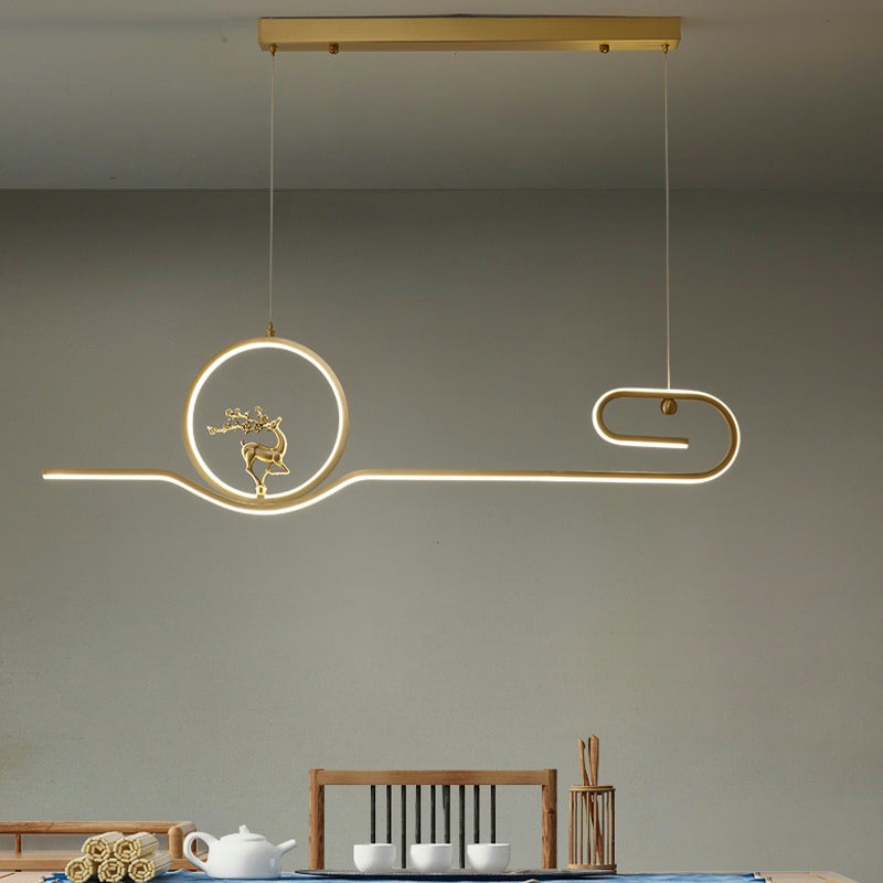 Zeitgenössische 2-leichte Anhängerleuchten Metall Lineare Anhängerleuchten für Kücheninsel