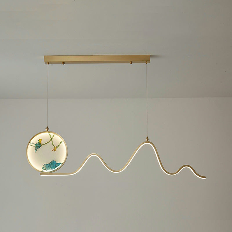 Zeitgenössische 2-leichte Anhängerleuchten Metall Lineare Anhängerleuchten für Kücheninsel