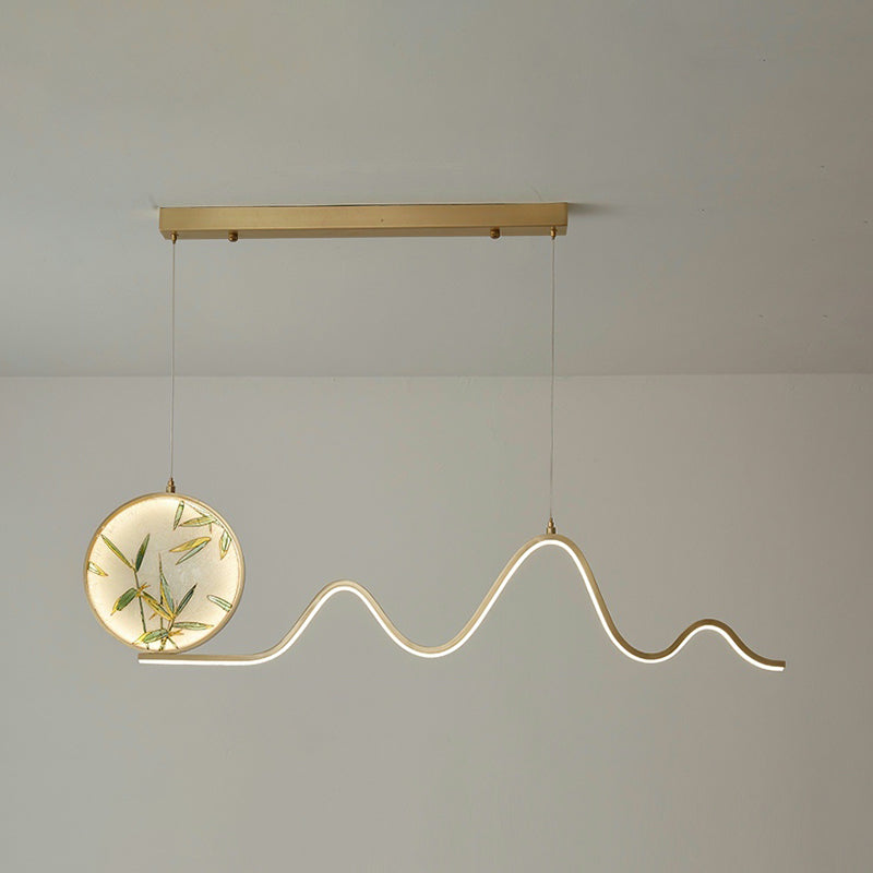 Zeitgenössische 2-leichte Anhängerleuchten Metall Lineare Anhängerleuchten für Kücheninsel