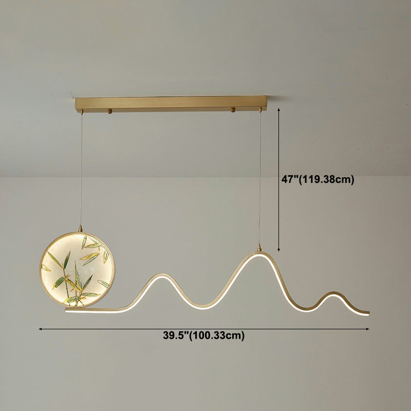 Zeitgenössische 2-leichte Anhängerleuchten Metall Lineare Anhängerleuchten für Kücheninsel