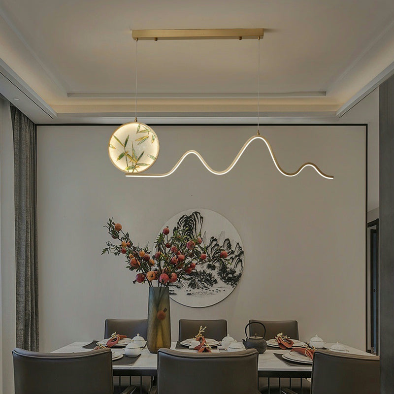 Zeitgenössische 2-leichte Anhängerleuchten Metall Lineare Anhängerleuchten für Kücheninsel