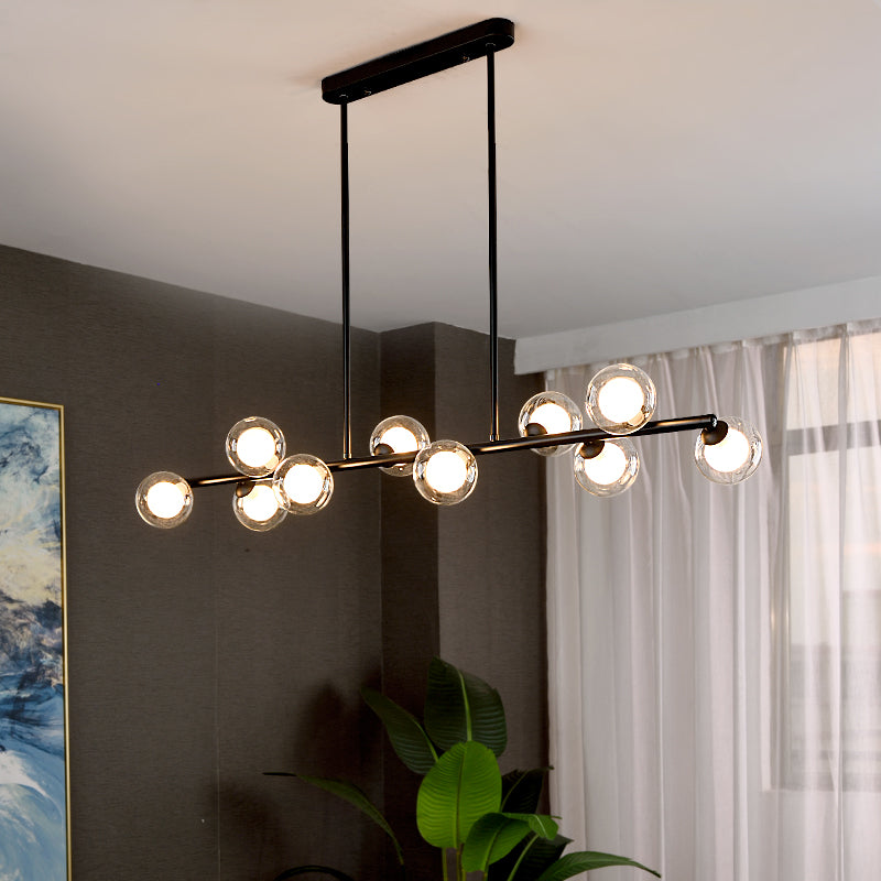 Moderne Küchenheizpendelleuchte sphärische Inselanhänger Lichter klares Glas