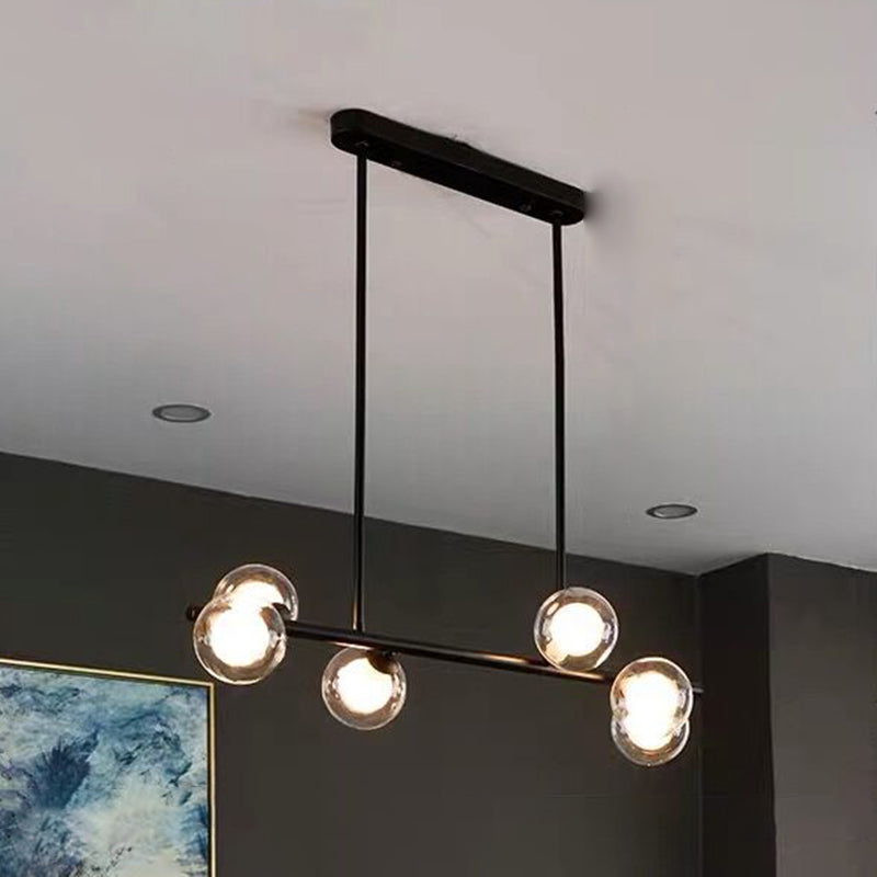 Moderne Küchenheizpendelleuchte sphärische Inselanhänger Lichter klares Glas