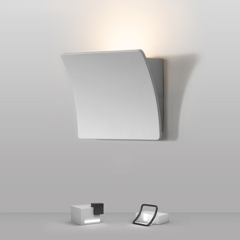 Square Shade Metal Wall Sconce Modern Style 1 Light Wall Mount Light Fixture