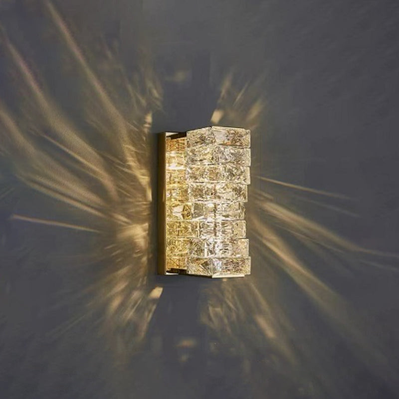 Unique Shade Crystal Wall Sconce Modern Style 1-Light Wall Mount Light Fixture