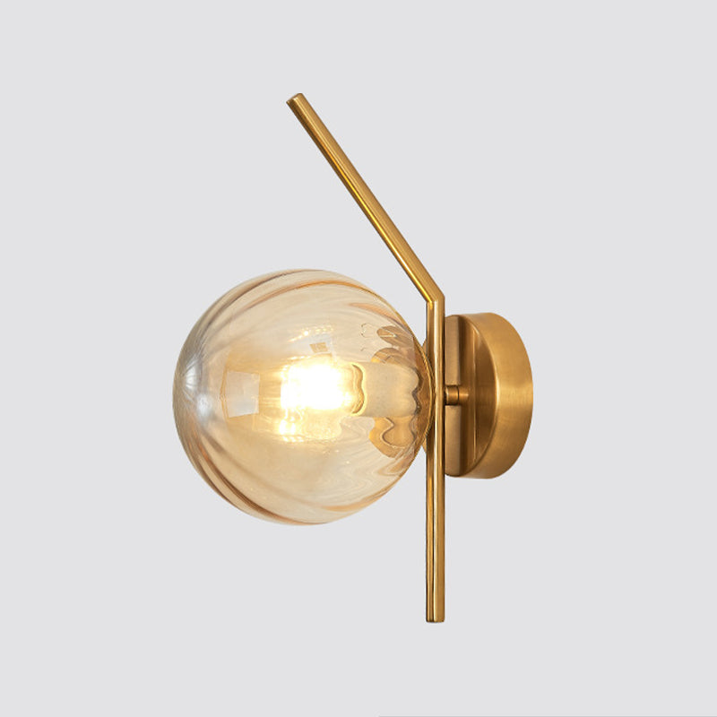 Simple 1-Light Wall Lighting Fixture Glass Spherical Wall Light for Hallway