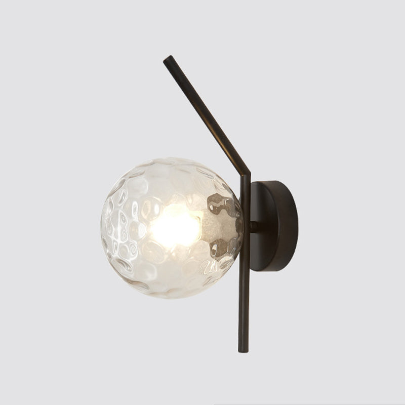 Simple 1-Light Wall Lighting Fixture Glass Spherical Wall Light for Hallway