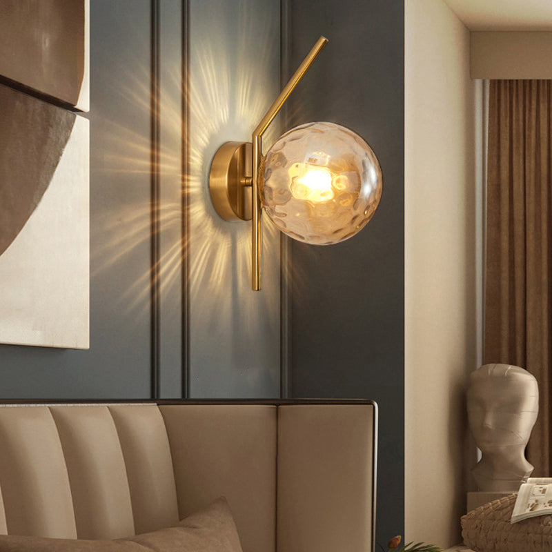 Simple 1-Light Wall Lighting Fixture Glass Spherical Wall Light for Hallway