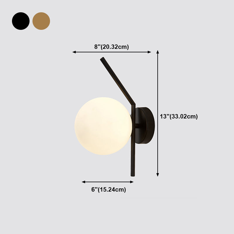 Simple 1-Light Wall Lighting Fixture Glass Spherical Wall Light for Hallway