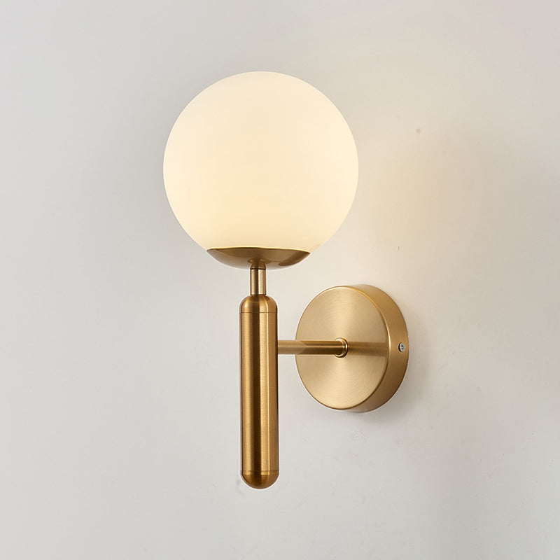 Spherical Glass Wall Lamp Fixture Modern 1 Bulb Hallway Wall Sconce
