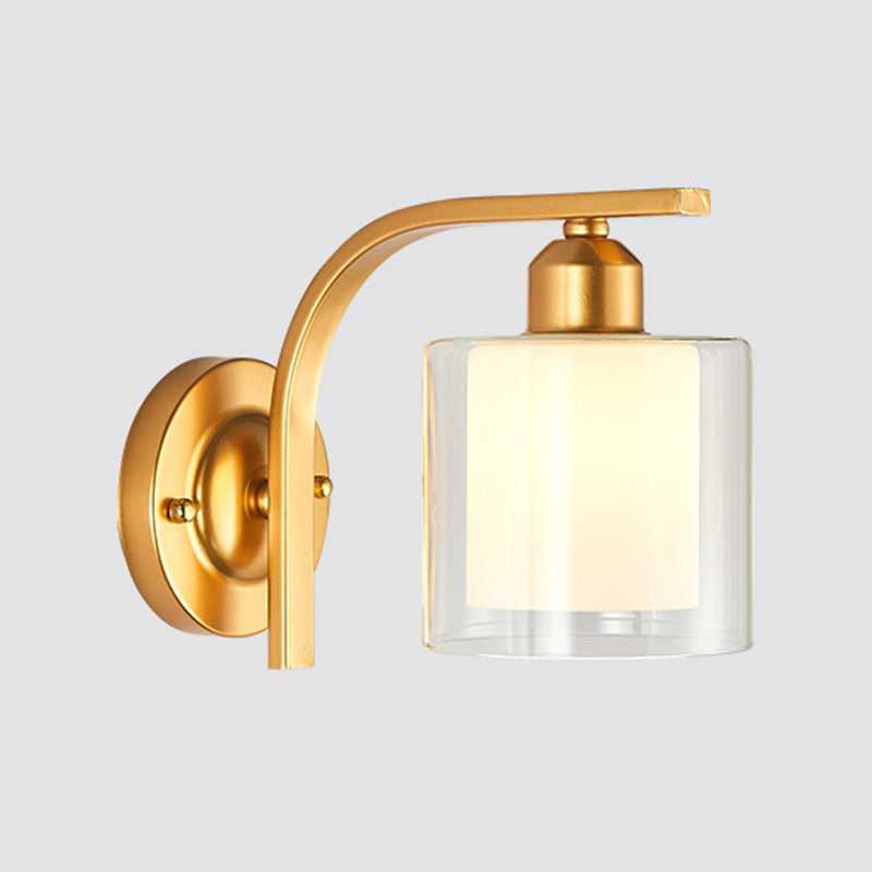Glass Cup Shaped Sconce Lamp Stylish Modern 1 Head Wall Lighting Fixture