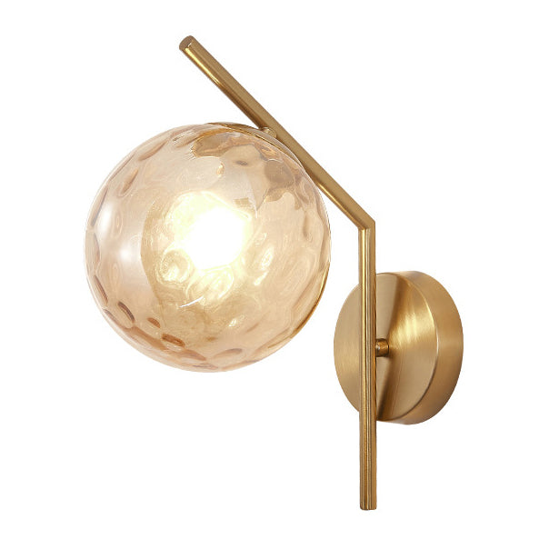 Simplicity 1-Bulb Sconce Light Living Room Glass Ball Wall Light Fixture