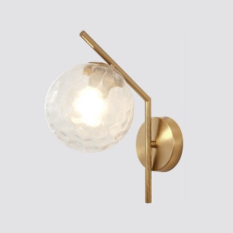 Simplicity 1-Bulb Sconce Light Living Room Glass Ball Wall Light Fixture