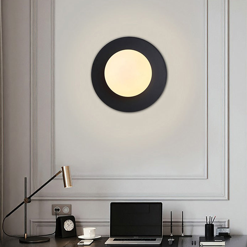 Nordic Style Wall Sconce White Glass Globe Wall Mounted Light for Living Room