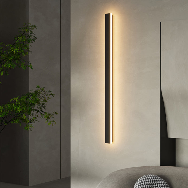 Metall lineare Formwandlicht moderne 1 leichte Wandmontageleuchte in Schwarz