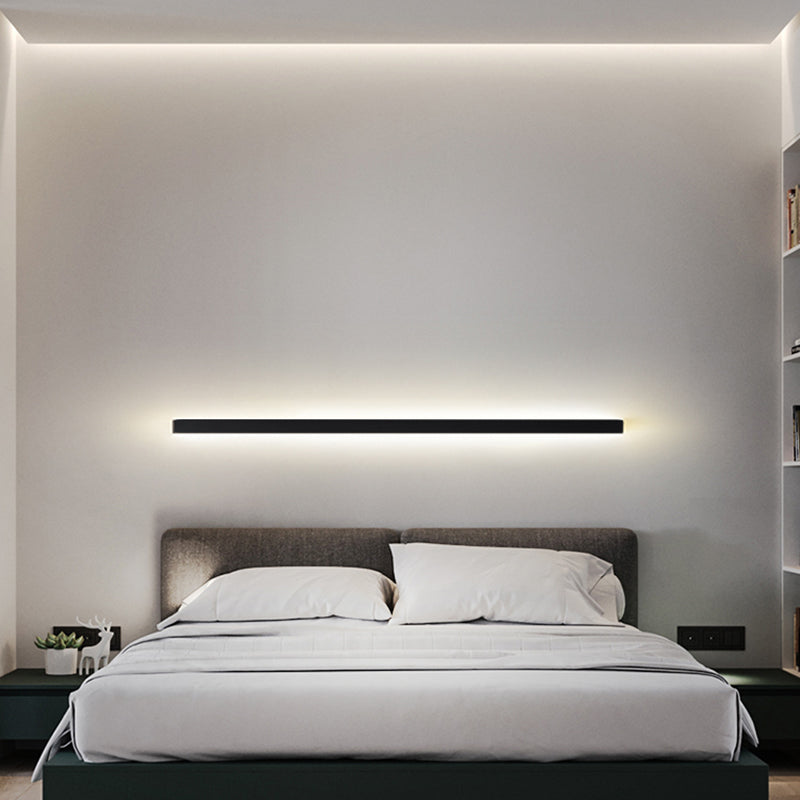 Metall lineare Formwandlicht moderne 1 leichte Wandmontageleuchte in Schwarz