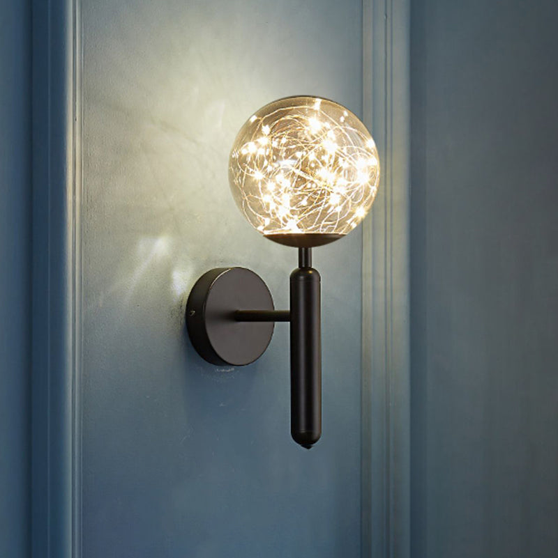 Glaskugelform Wand Licht moderner Stil 1-Licht-Wandmontageleuchte