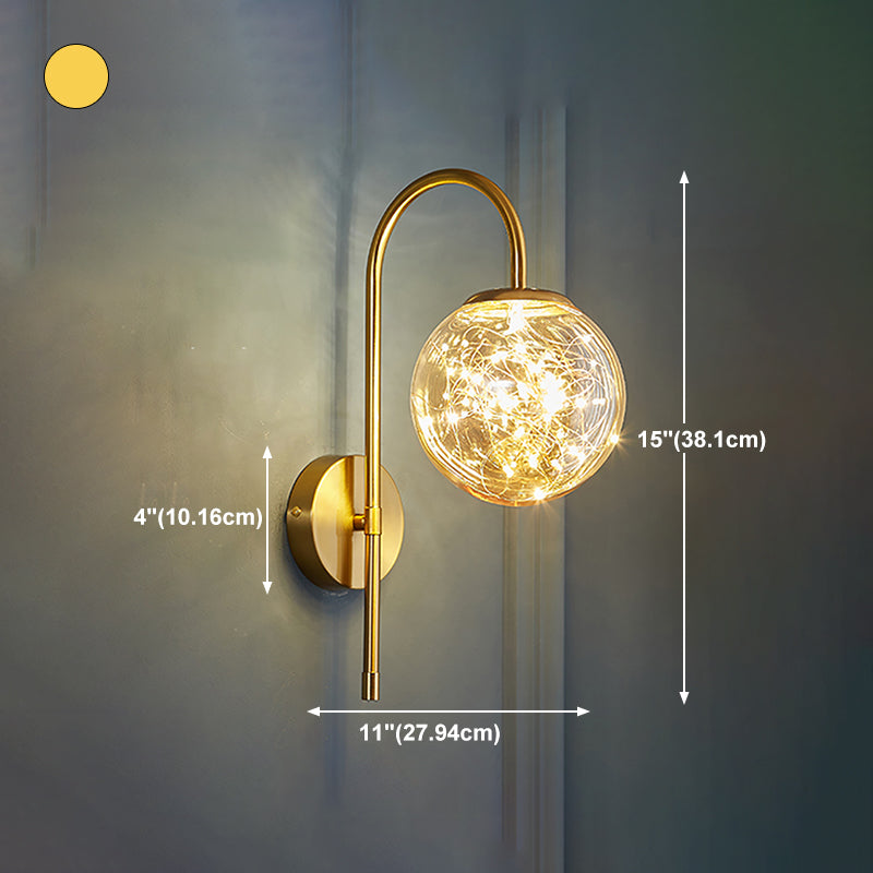 Glaskugelform Wand Licht moderner Stil 1-Licht-Wandmontageleuchte