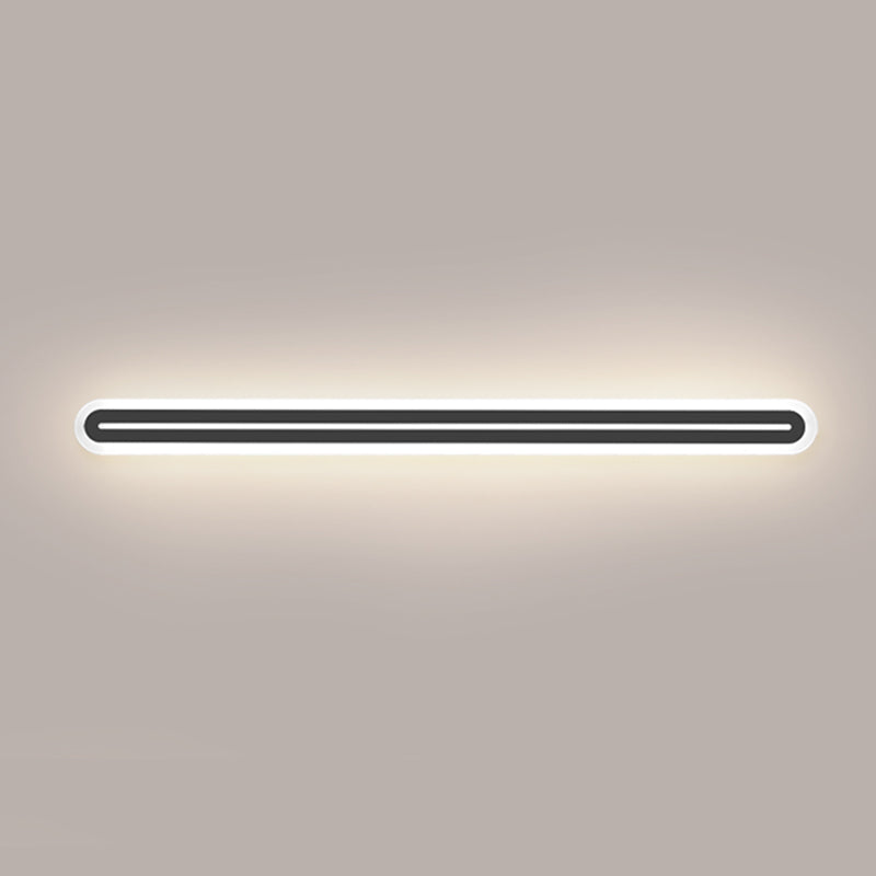 Metall lineare Form Wandlicht moderner Stil 1-Licht-Wandmontageleuchte in Schwarz