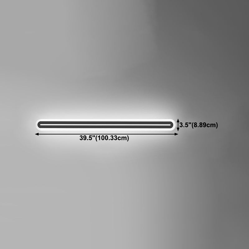 Metall lineare Form Wandlicht moderner Stil 1-Licht-Wandmontageleuchte in Schwarz