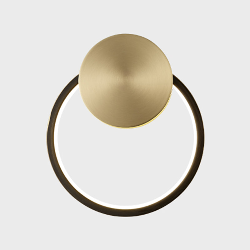 Metal Round Shape Wall Light Modern Style 1 Light Wall Mounted Light Fixtures