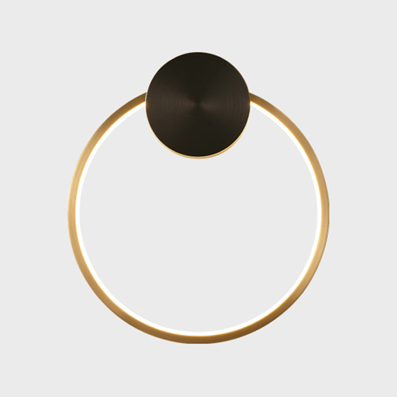 Metal Round Shape Wall Light Modern Style 1 Light Wall Mounted Light Fixtures