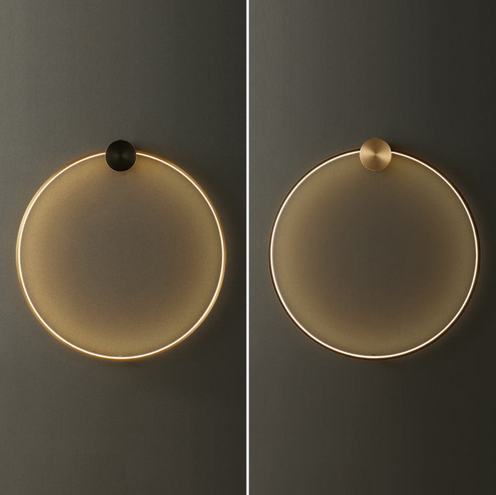 Metal Round Shape Wall Light Modern Style 1 Light Wall Mounted Light Fixtures