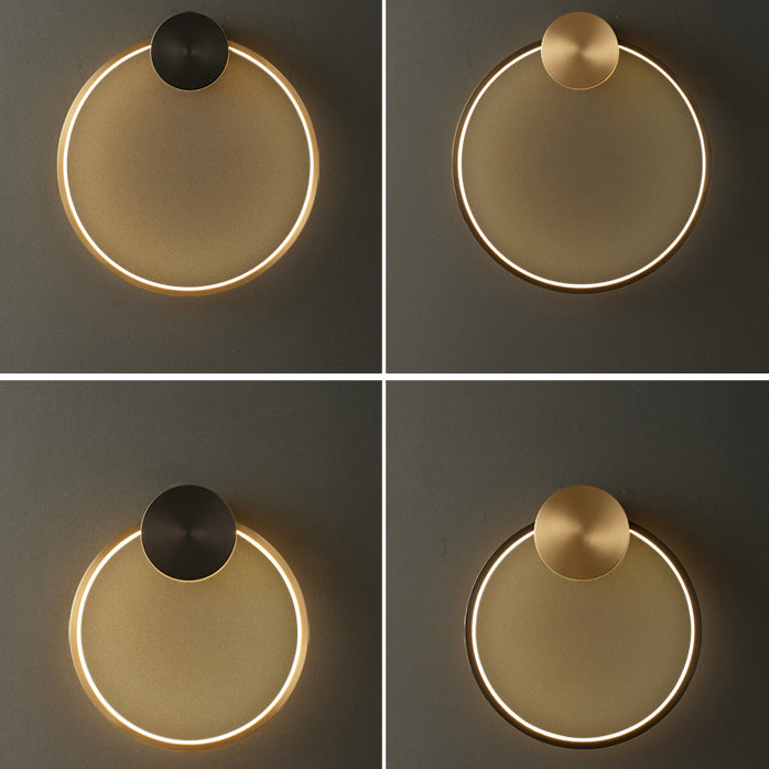 Metal Round Shape Wall Light Modern Style 1 Light Wall Mounted Light Fixtures