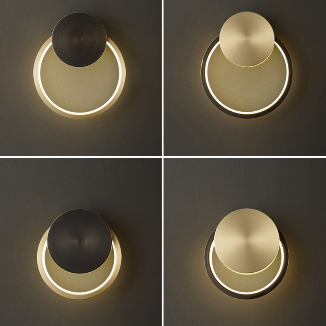 Metal Round Shape Wall Light Modern Style 1 Light Wall Mounted Light Fixtures