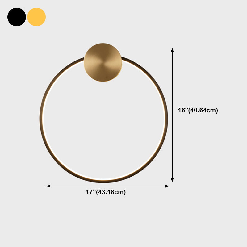 Metal Round Shape Wall Light Modern Style 1 Light Wall Mounted Light Fixtures