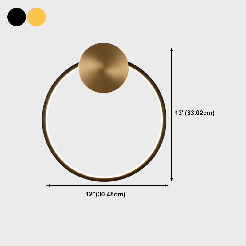 Metal Round Shape Wall Light Modern Style 1 Light Wall Mounted Light Fixtures