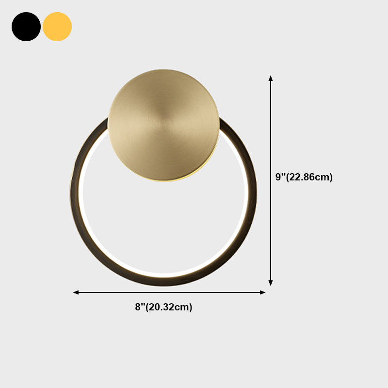 Metal Round Shape Wall Light Modern Style 1 Light Wall Mounted Light Fixtures