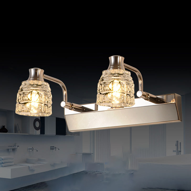 Multi Lights Geometric Vanity Wall Lights Modern Style Crystal Vanity Wall Sconce