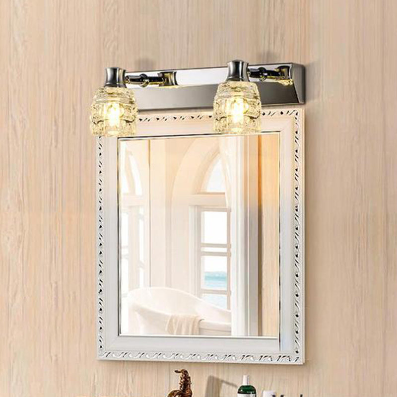Multi Lights Geometric Vanity Wall Lights Modern Style Crystal Vanity Wall Sconce