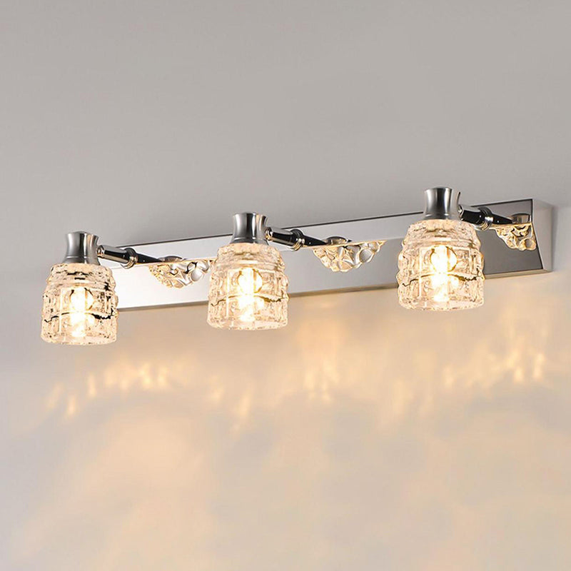 Multi Lights Geometric Vanity Wall Lights Modern Style Crystal Vanity Wall Sconce