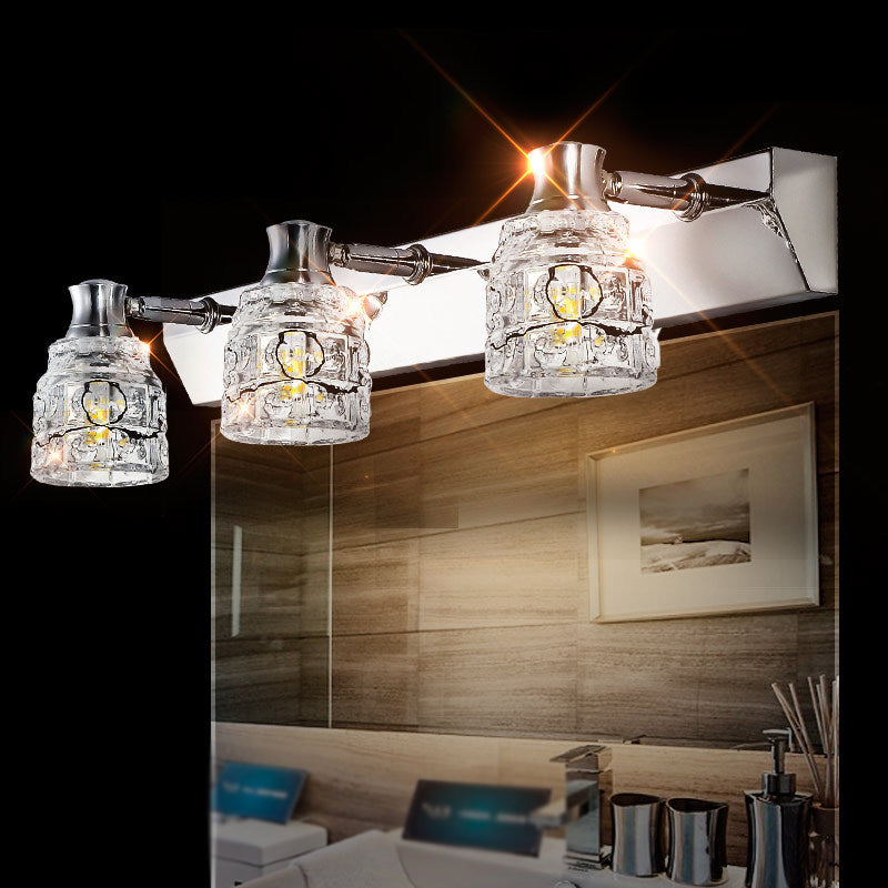 Multi Lights Geometric Vanity Wall Lights Modern Style Crystal Vanity Wall Sconce