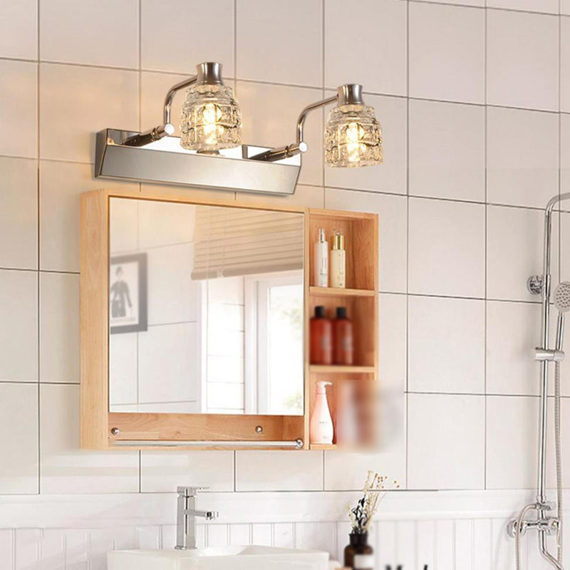 Multi Lights Geometric Vanity Wall Lights Modern Style Crystal Vanity Wall Sconce