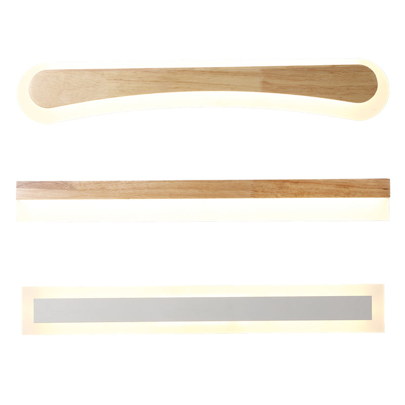 1 Light Linear Vanity Wall Lights Modern Style Wood Vanity Wall Sconce