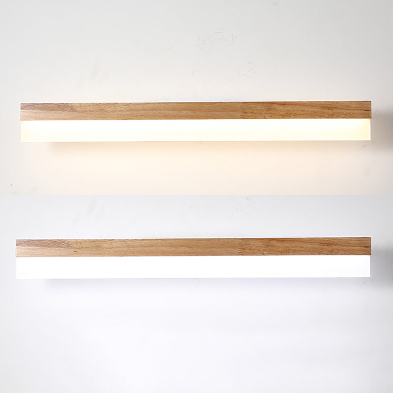 1 Light Linear Vanity Wall Lights Modern Style Wood Vanity Wall Sconce