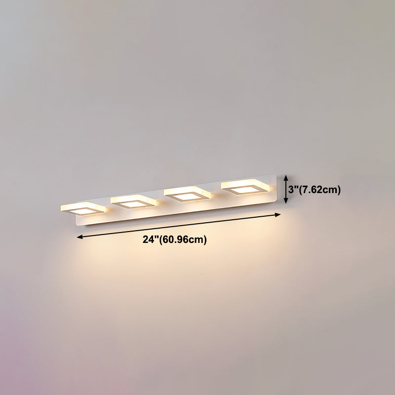 Postmodern Metal Vanity Light White Strip Multi Lights LED Mirror Light for Bathroom