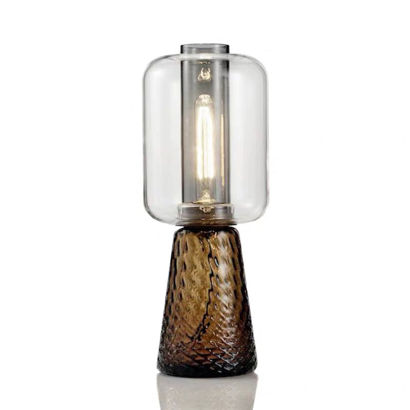 1 Light Geometric Night Table Lamp Modern Style Glass Table Lamp
