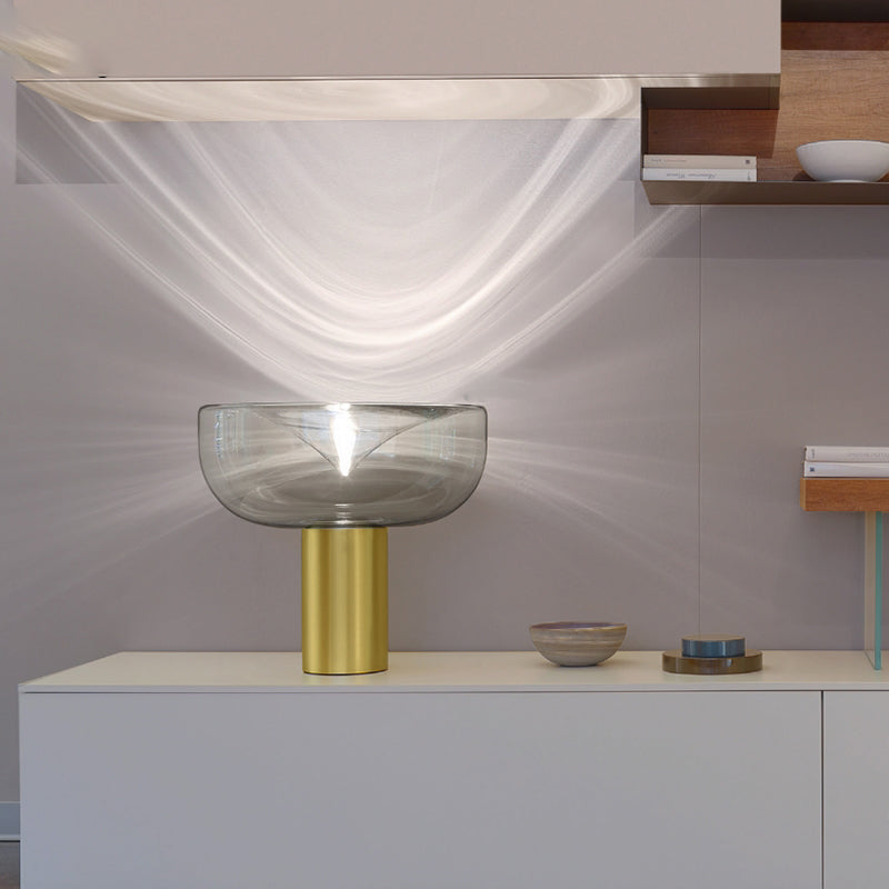 Bowl Night Table Lamps Modern Style Glass 1 Light Table Lamp for Living Room