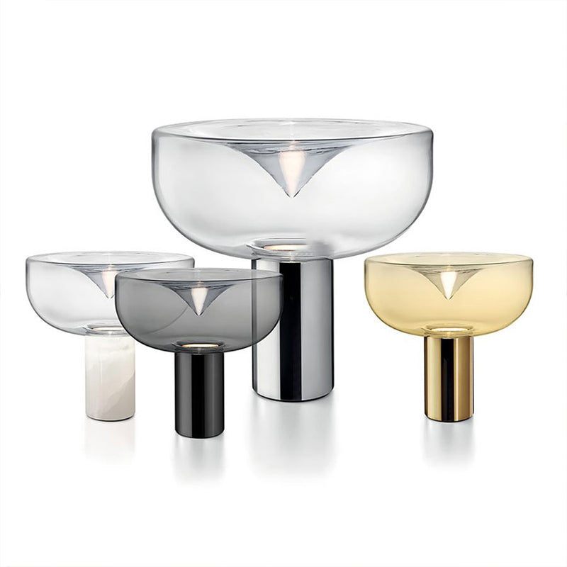 Bowl Night Table Lamps Modern Style Glass 1 Light Table Lamp for Living Room