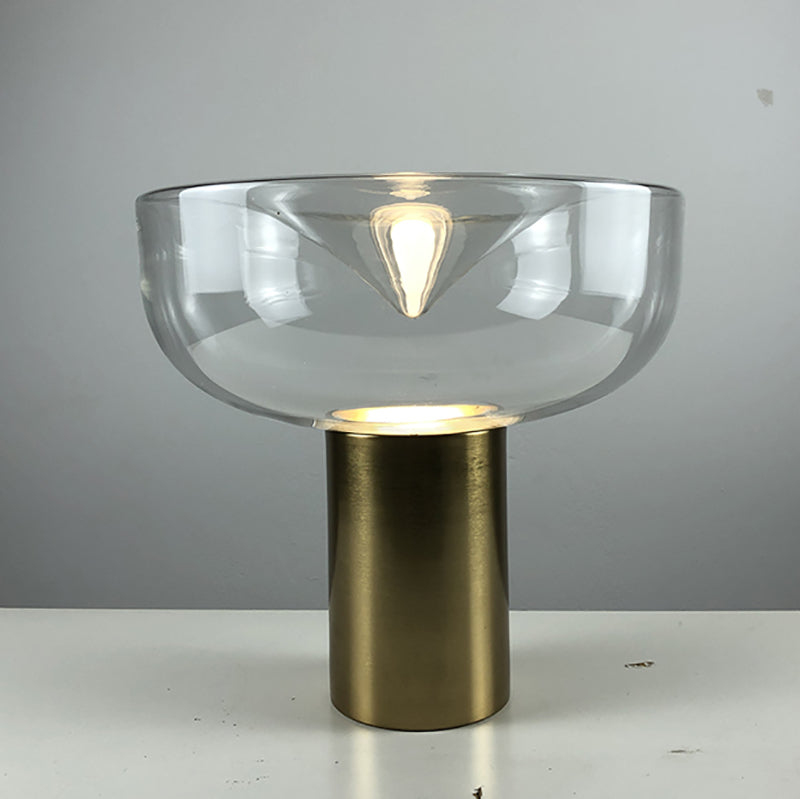 Bowl Night Table Lamps Modern Style Glass 1 Light Table Lamp for Living Room
