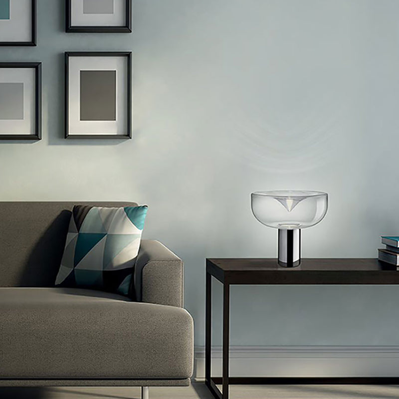 Bowl Night Table Lamps Modern Style Glass 1 Light Table Lamp for Living Room