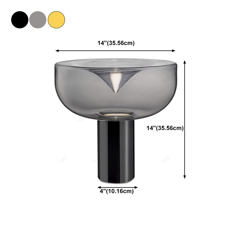 Bowl Night Table Lamps Modern Style Glass 1 Light Table Lamp for Living Room