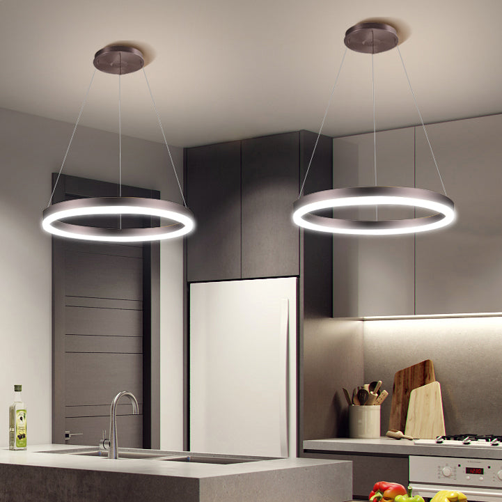 Moderne orbikuläre Form Kronleuchter Licht Metall 1 helle Kronleuchter -Beleuchtungsstoffe in Braun